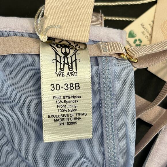 Free People We are HAH Wired Mesh Bra Periwinkle Blue Size 30-38 B - Picture 9 of 9